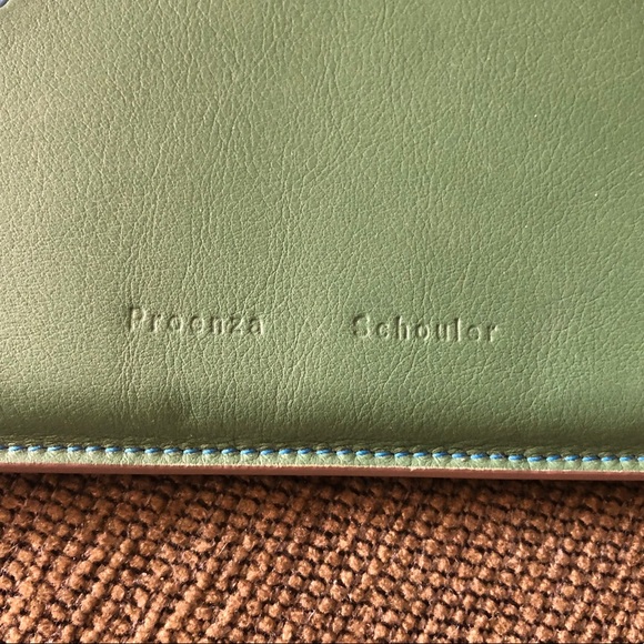 Auth Proenza Schouler Blue Green Leather Case EUC - Picture 3 of 13
